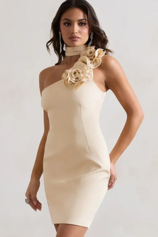 The Social | Lemon Mini Dress With Ruffled Choker