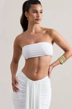 Vada | White Bandeau Crop Top
