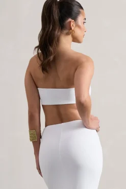Vada | White Bandeau Crop Top