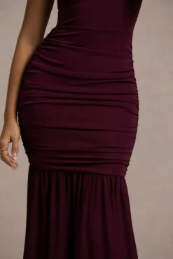 Verano | Plum High-Neck Tiered Maxi Dress
