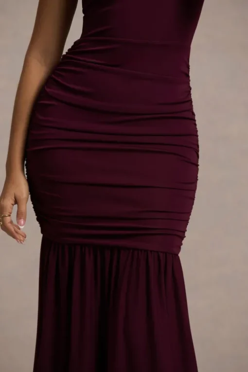 Verano | Plum High-Neck Tiered Maxi Dress