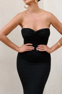 Wild Fantasy | Black Bandeau Sweetheart Maxi Dress