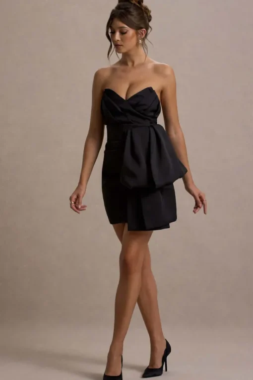 Winner | Black Bandeau Mini Dress With OversizedBow