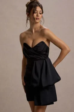Winner | Black Bandeau Mini Dress With OversizedBow