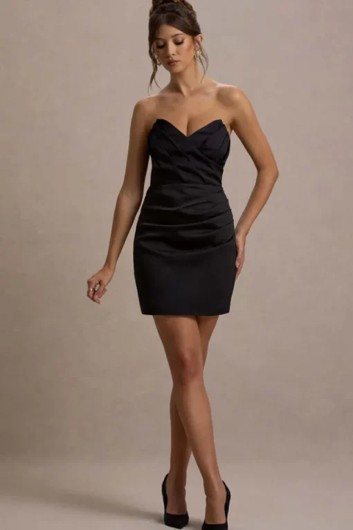 Winner | Black Bandeau Mini Dress With OversizedBow