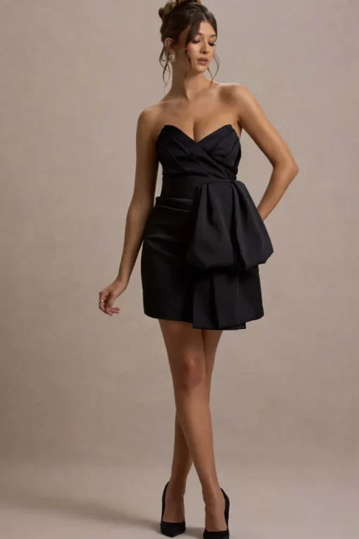 Winner | Black Bandeau Mini Dress With OversizedBow