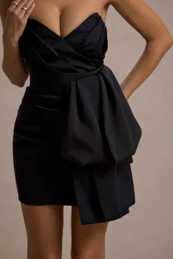 Winner | Black Bandeau Mini Dress With OversizedBow