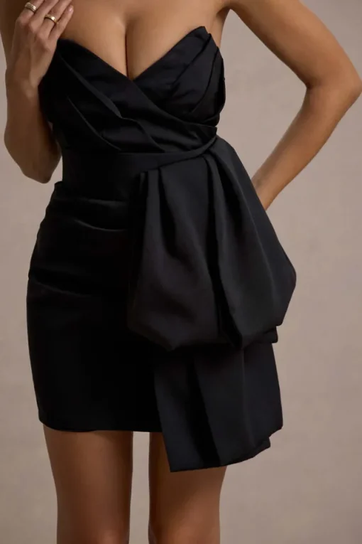 Winner | Black Bandeau Mini Dress With OversizedBow