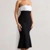 Wishlist | Black Bandeau Midi Dress With Oversized White Bow